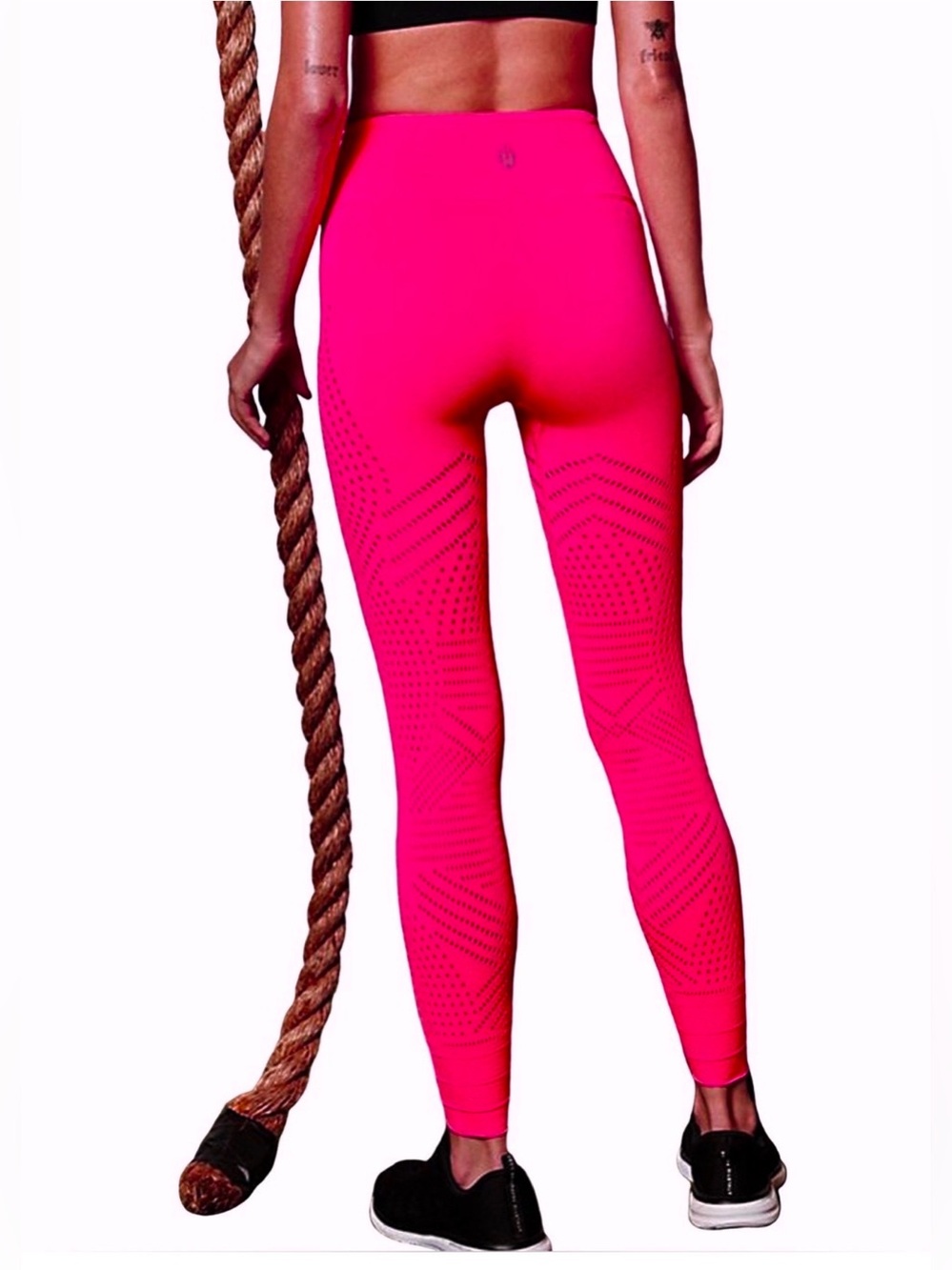 FP MOVEMENT BY FREE PEOPLE ECOLOGY LEGGINGS NEON PINK COMPRESSION NWOT WITH LOGO